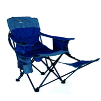 OZtrail Monarch Arm Chair with Footrest - Blue
