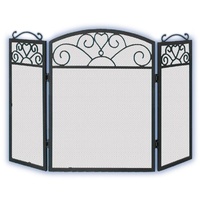 3 Panel Wrought Iron Fire Screen